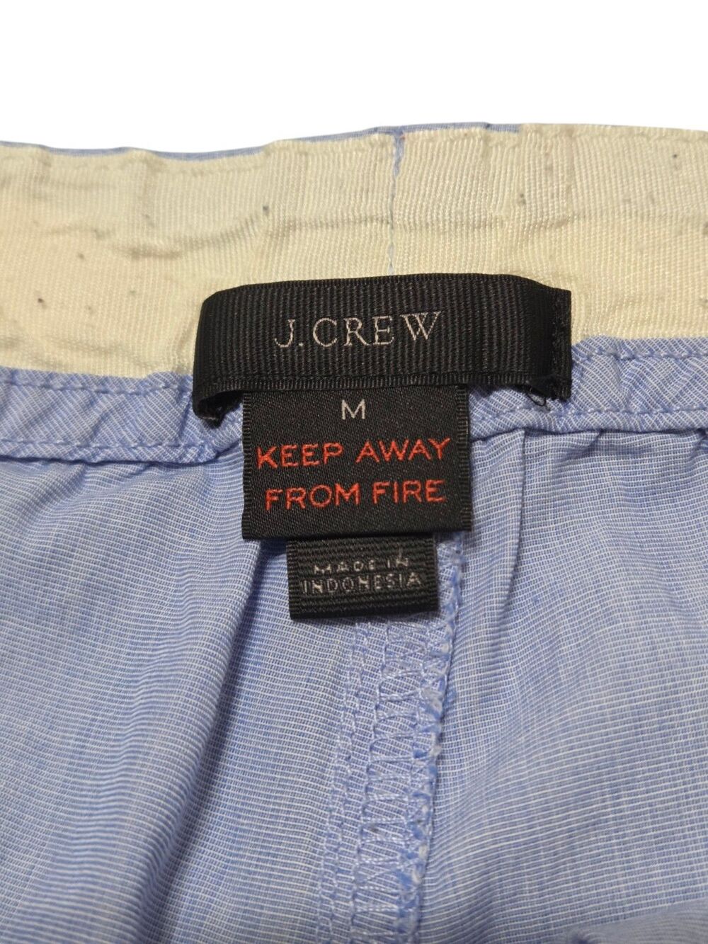 J.Crew Cotton Pajama Set Womens M Blue Piped 2 Piece Quiet Luxury Cozy G16.2 - Picture 13 of 15